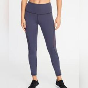 Women's High-Waisted Elevate 7/8-Length Mesh-Splice Compression Leggings, Large